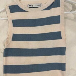 Cropped Striped Zara sleeveless sweater